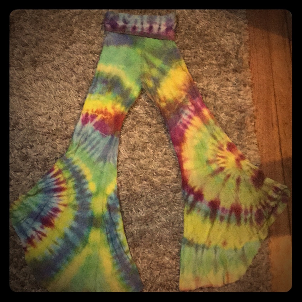 Hippie OOAK Handmade Flare TieDye Bell Bottoms S/M